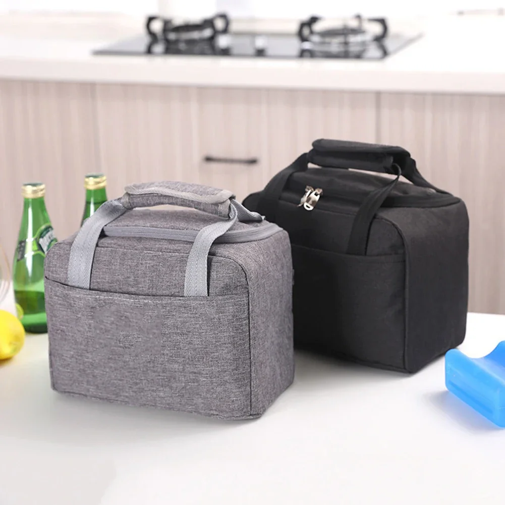 2025Portable Lunch Bag New Thermal Insulated Lunch Box Tote Cooler Handbag Bento Pouch Dinner Container School Food Storage Bags