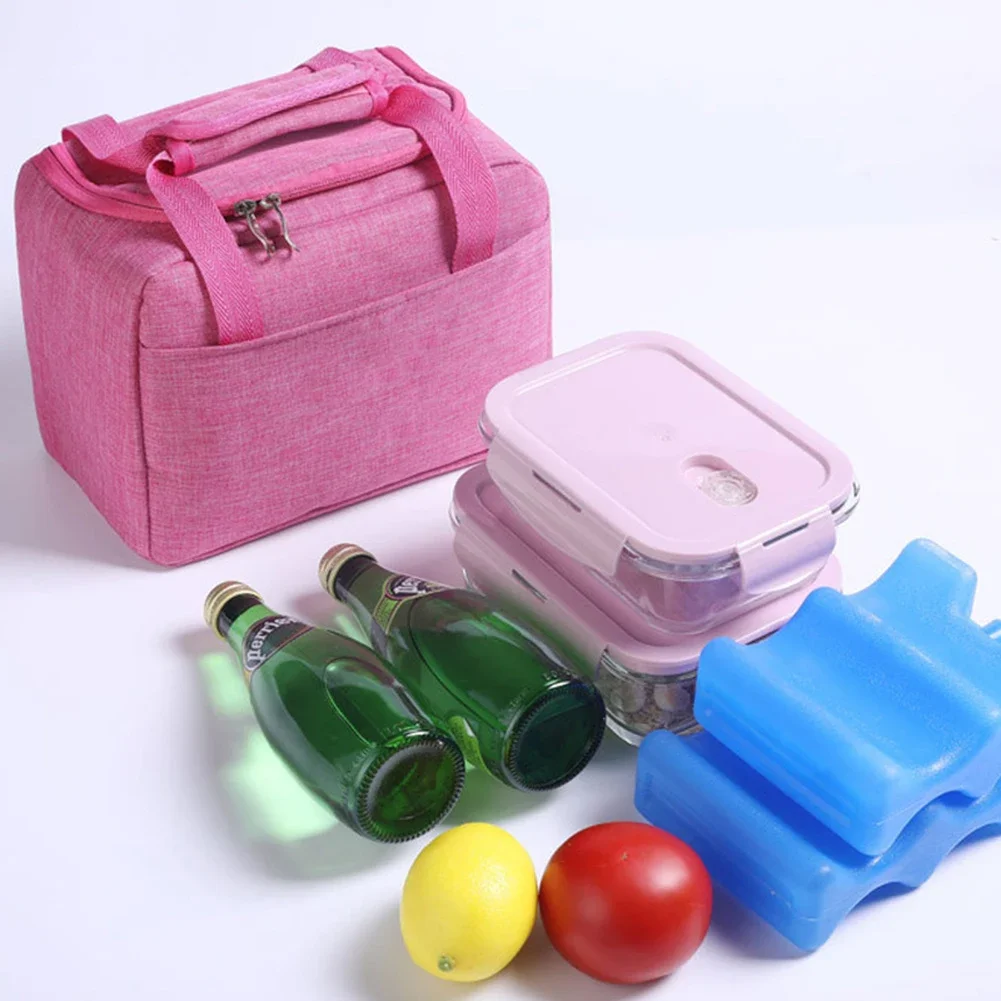 2025Portable Lunch Bag New Thermal Insulated Lunch Box Tote Cooler Handbag Bento Pouch Dinner Container School Food Storage Bags