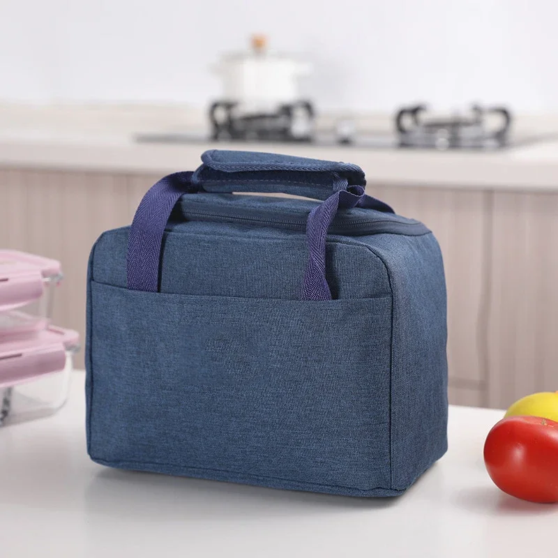 2025Portable Lunch Bag New Thermal Insulated Lunch Box Tote Cooler Handbag Bento Pouch Dinner Container School Food Storage Bags