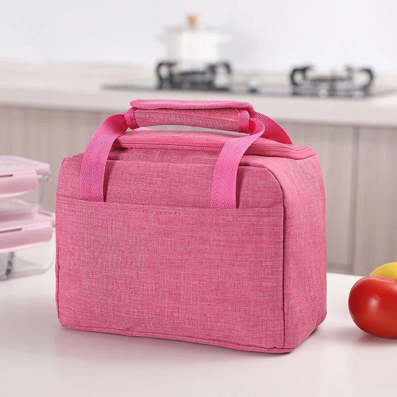 2025Portable Lunch Bag New Thermal Insulated Lunch Box Tote Cooler Handbag Bento Pouch Dinner Container School Food Storage Bags