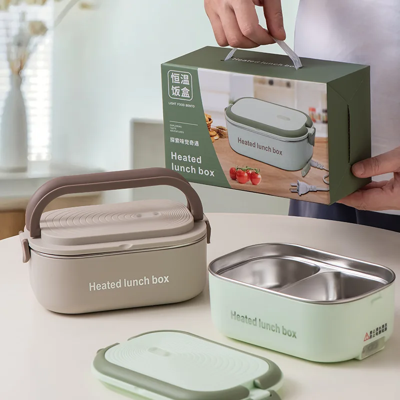 New 304 Stainless Steel Electric Lunch Box Portable Water-free Electric Lunch Box 220V Constant Temperature Heating Lunch Box