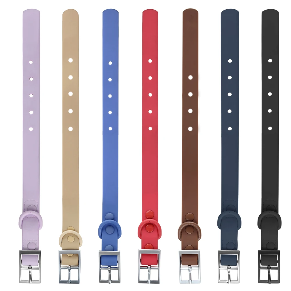 Universal Waterproof Dog Collars With Zinc Alloy Buckle PVC Rubber for Medium Small Dog Collar for Cats