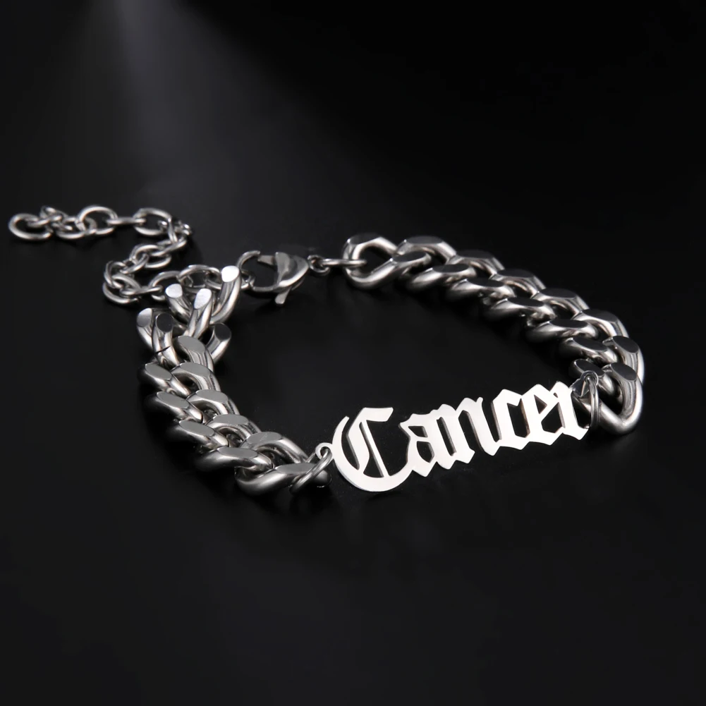 Sipuris Custom Name Bracelet Cuban Chain Men’s Bracelet Stainless Steel Personalized Nameplate Bracelet For Men Jewelry Gifts