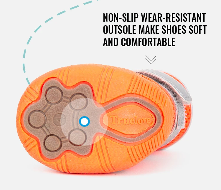 Truelove Mesh Fabric Dog Shoes Pet Dog Boots Waterproof Reflective Rugged Anti-Slip Sole Skid-Proof Outdoor for Small Dog S5911