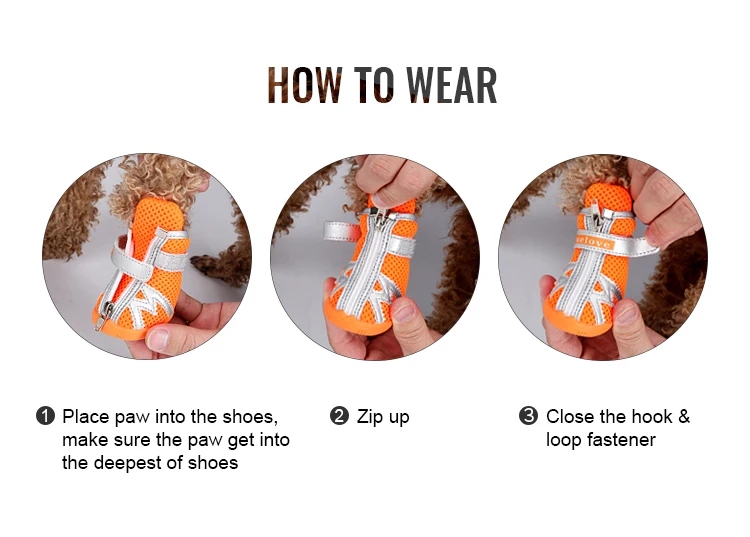 Truelove Mesh Fabric Dog Shoes Pet Dog Boots Waterproof Reflective Rugged Anti-Slip Sole Skid-Proof Outdoor for Small Dog S5911