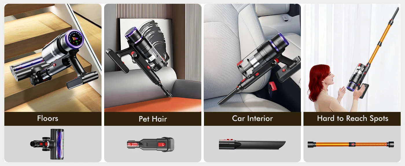 Armo V22 55kPa 600W Power Handheld Vacuum Cleaner 6 in 1 Cordless Vacuum Cleaner Smart Home Dust Cup Removable Battery