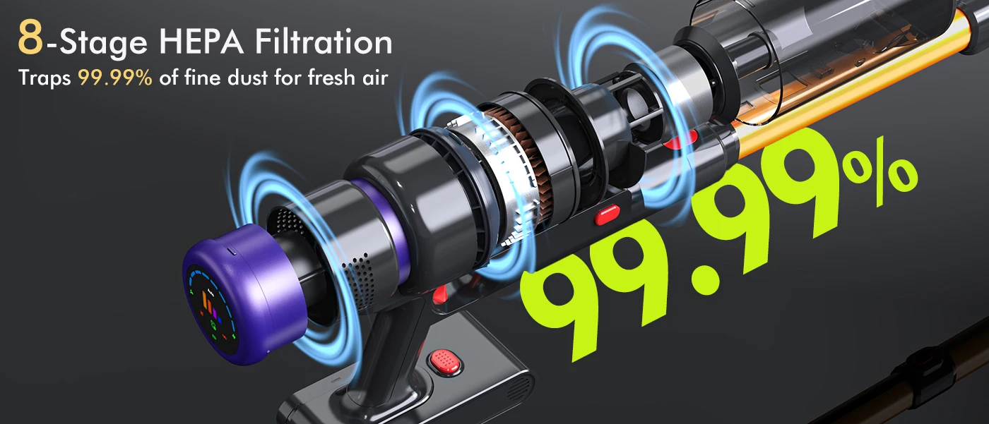 Armo V22 55kPa 600W Power Handheld Vacuum Cleaner 6 in 1 Cordless Vacuum Cleaner Smart Home Dust Cup Removable Battery