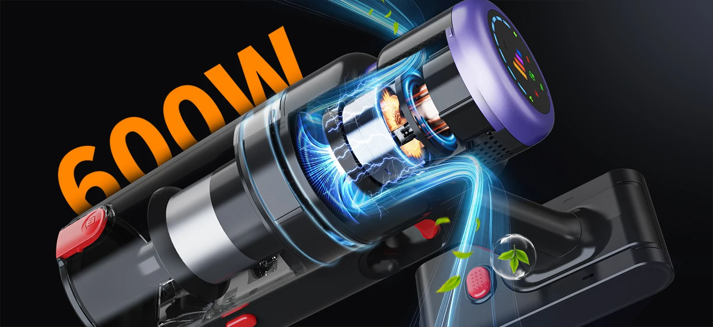Armo V22 55kPa 600W Power Handheld Vacuum Cleaner 6 in 1 Cordless Vacuum Cleaner Smart Home Dust Cup Removable Battery