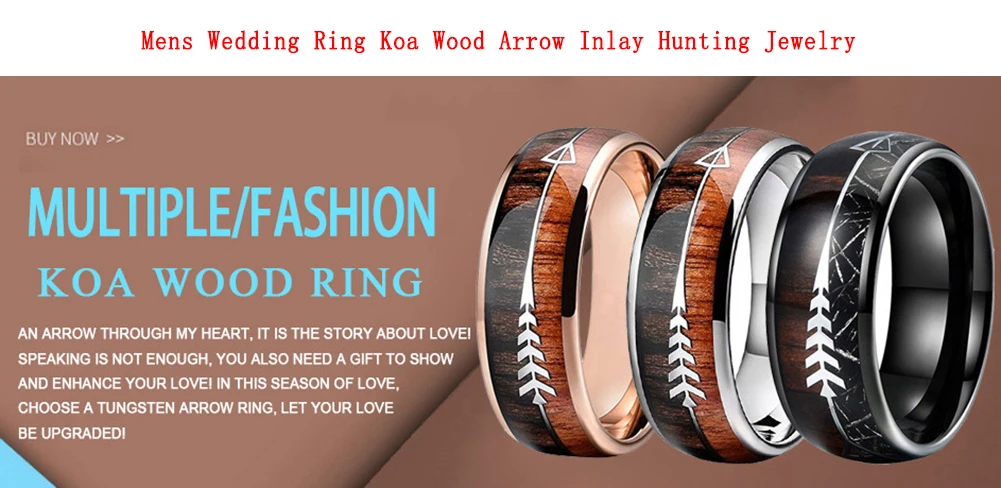 6MM 8MM Mens Womens Tungsten Carbide Ring With Double Wood And Steel Arrow Inlay Fashion Gift Jewelry Comfort Fit