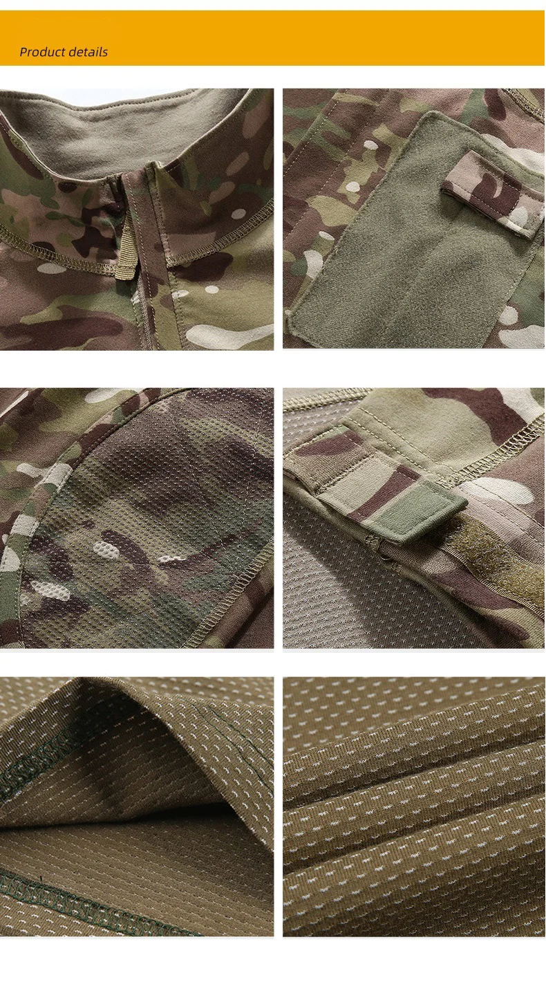 Men Outdoor New Tactical Camo Frog Shirts Wear Resistant Scratchproof Breathable T-shirt Climbing Combat Hunting Men Shirt