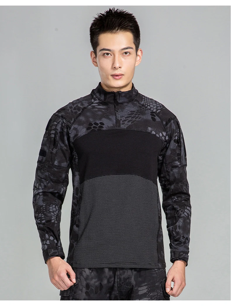 Men Outdoor New Tactical Camo Frog Shirts Wear Resistant Scratchproof Breathable T-shirt Climbing Combat Hunting Men Shirt
