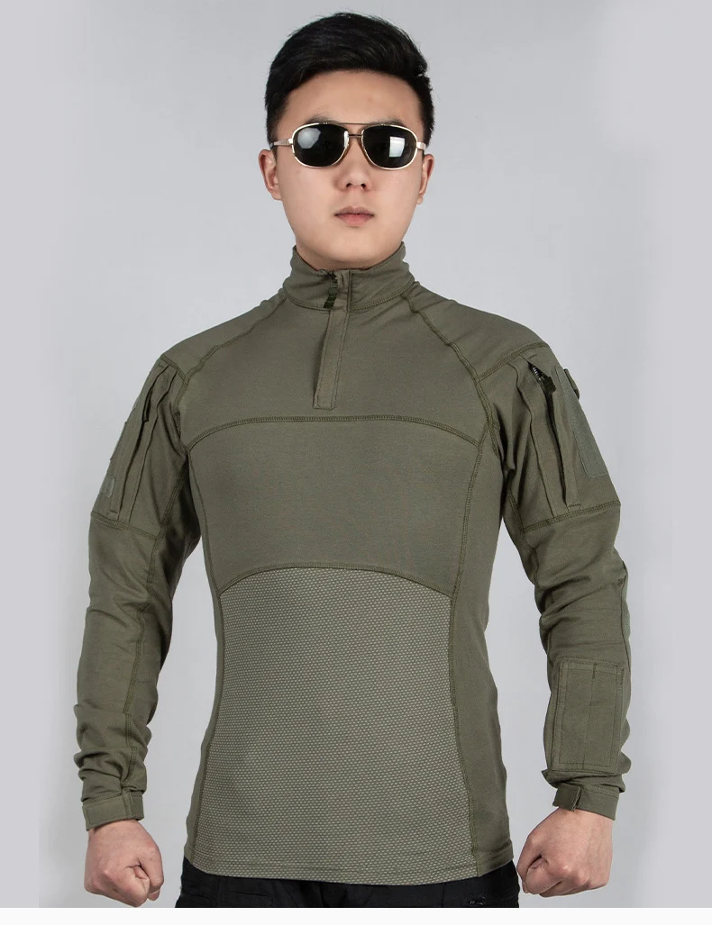 Men Outdoor New Tactical Camo Frog Shirts Wear Resistant Scratchproof Breathable T-shirt Climbing Combat Hunting Men Shirt