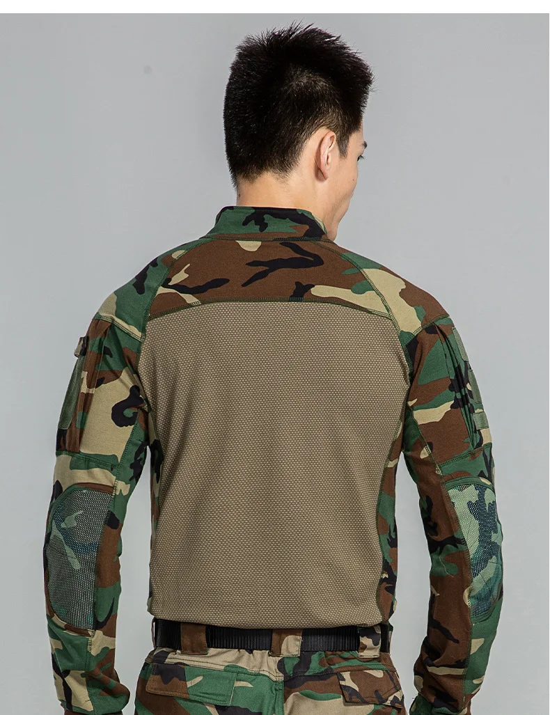 Men Outdoor New Tactical Camo Frog Shirts Wear Resistant Scratchproof Breathable T-shirt Climbing Combat Hunting Men Shirt