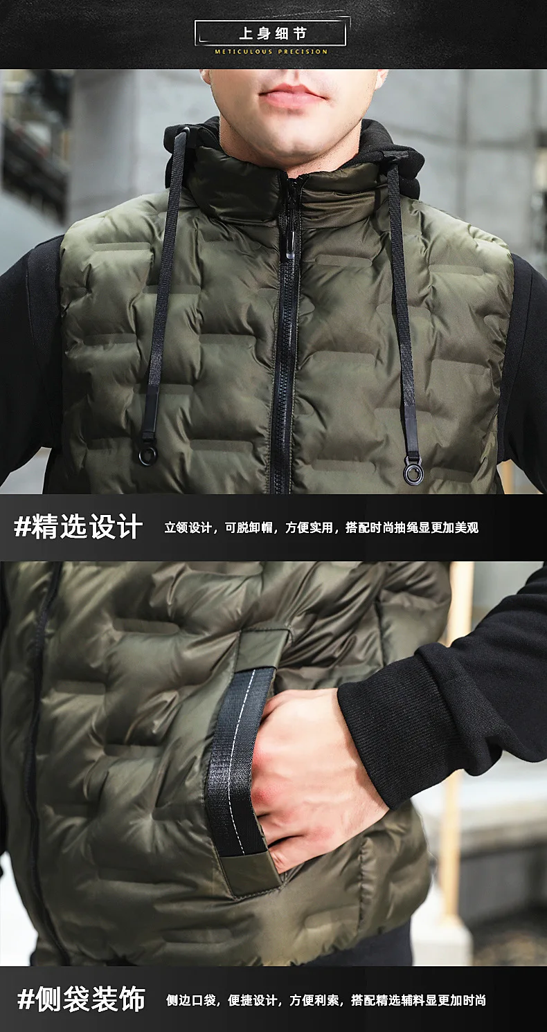brand Autumn Winter New Men Cotton Vest Jacket Sleeveless Down Waistcoat Jacket Male Casual Vest Coat Plus Size 8XL