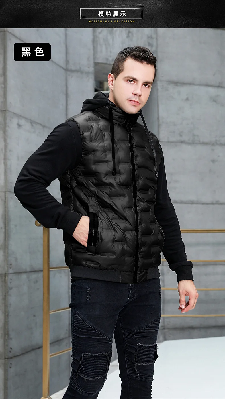 brand Autumn Winter New Men Cotton Vest Jacket Sleeveless Down Waistcoat Jacket Male Casual Vest Coat Plus Size 8XL