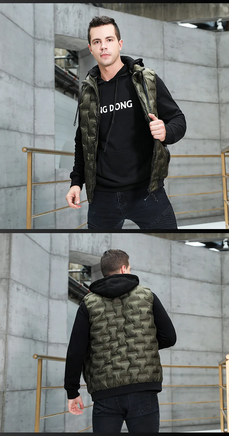 brand Autumn Winter New Men Cotton Vest Jacket Sleeveless Down Waistcoat Jacket Male Casual Vest Coat Plus Size 8XL