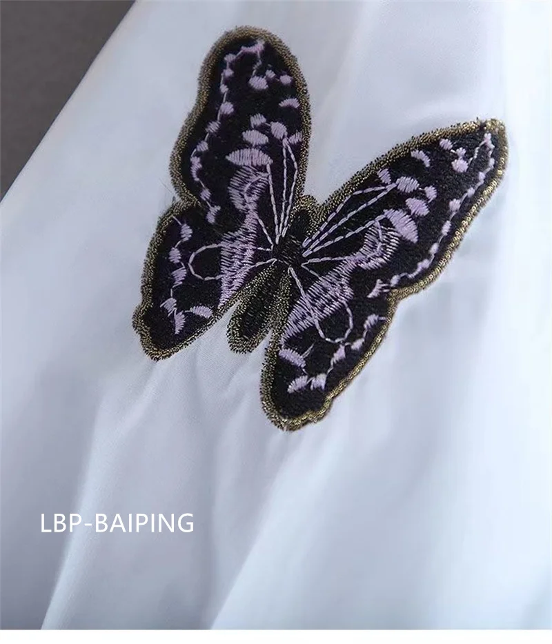 New Embroidered Shirt Women's 2024 Summer Fashion Retro Western Style Design Sense Loose Lantern Sleeve Blouse Lady Tops