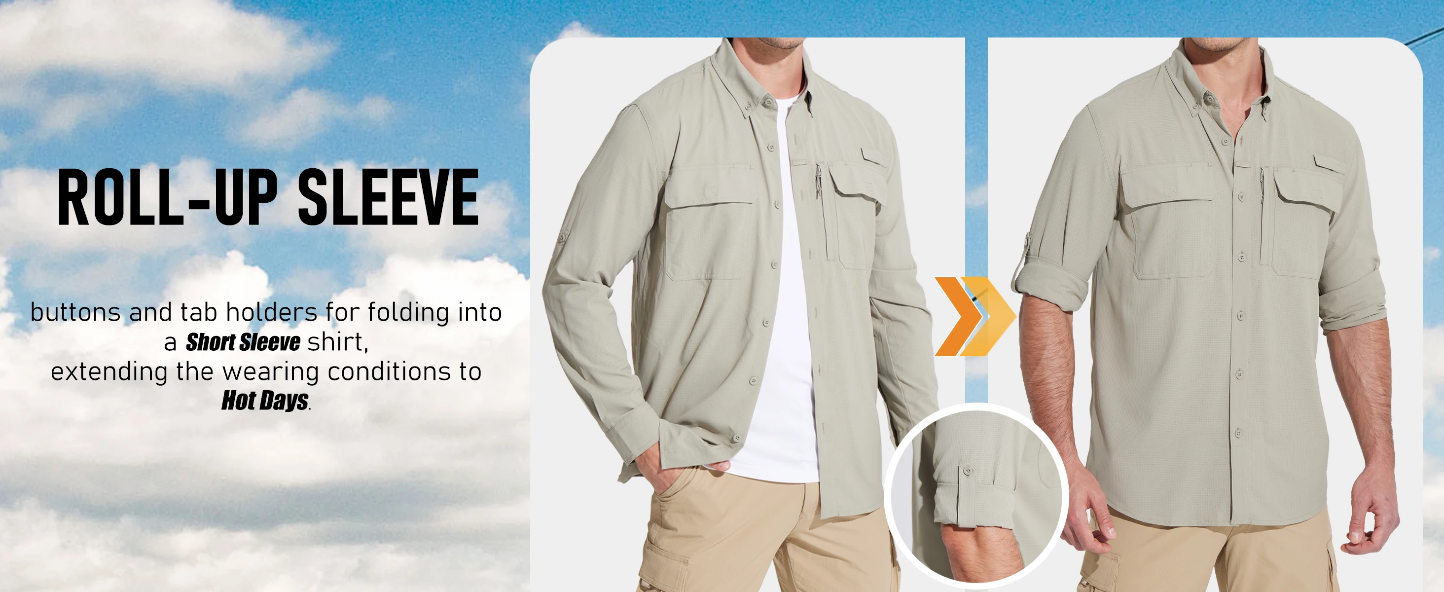 MAGCOMSEN Sun Protection Shirt Quick Dry Long Sleeve Mesh Breathable Shirt Multi Pockets Fishing Shirts Hiking Work Cargo Shirts