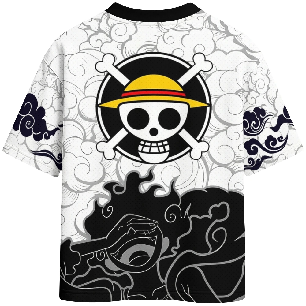 One Piece Luffy Zoro Japanese Anime Football Sports Jersey Kids Cosplay Loose T-Shirt Adult Breathable Quick-Drying Sports Top