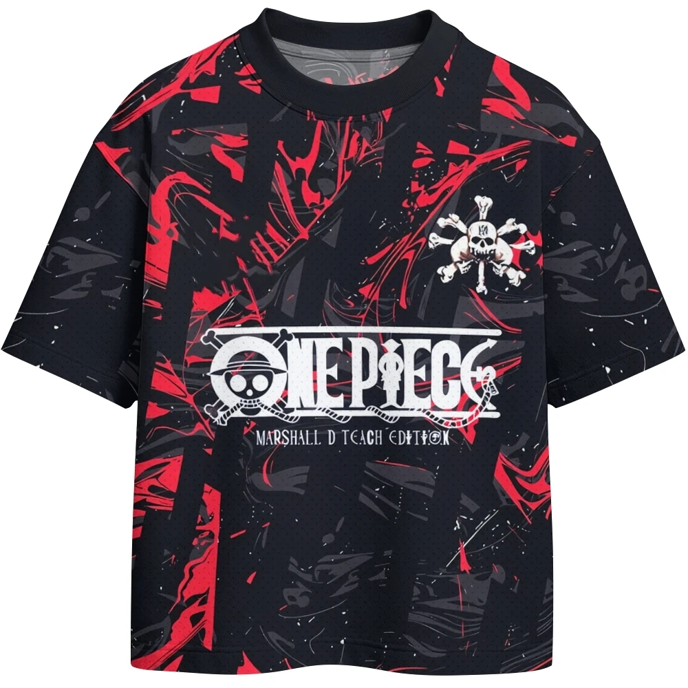 One Piece Luffy Zoro Japanese Anime Football Sports Jersey Kids Cosplay Loose T-Shirt Adult Breathable Quick-Drying Sports Top