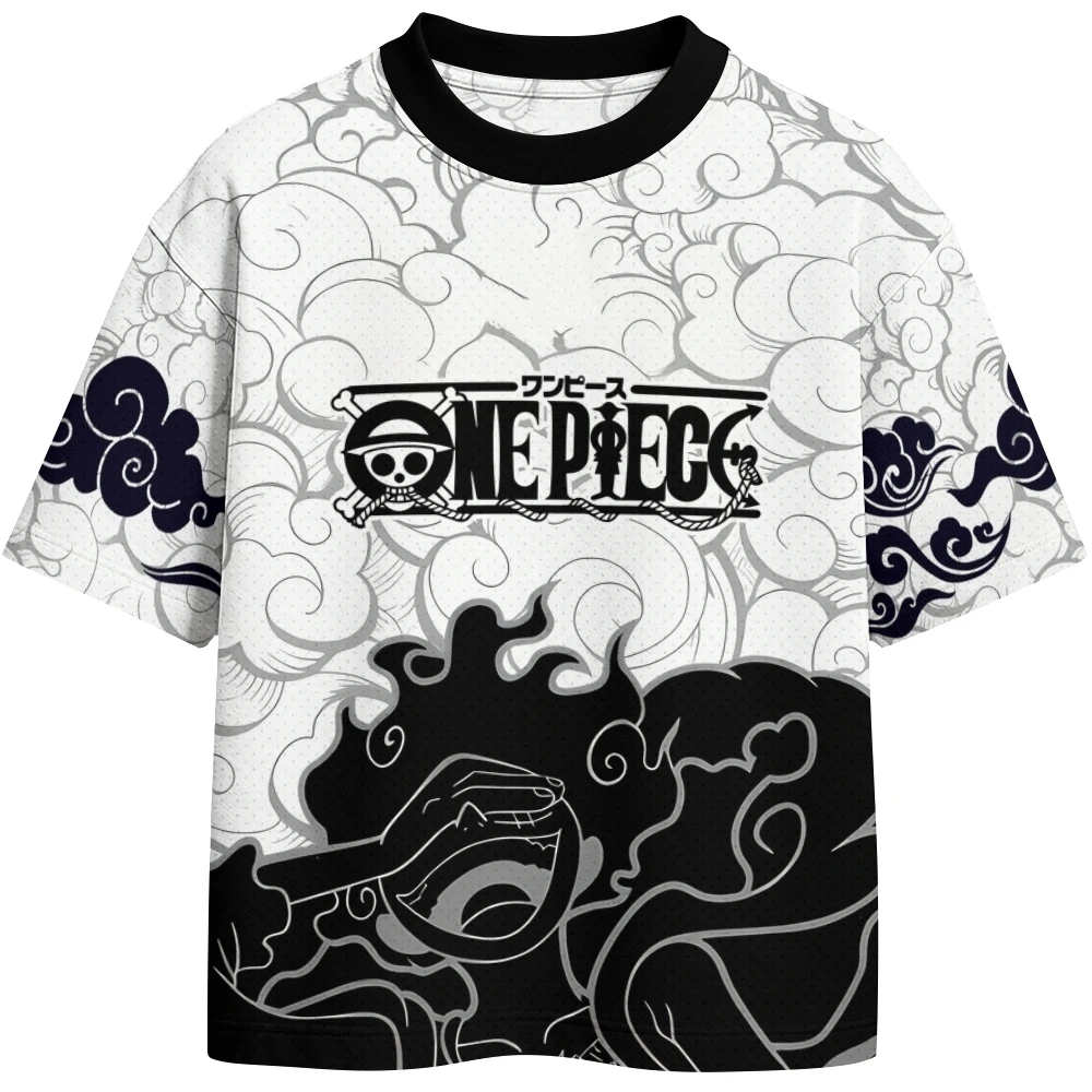 One Piece Luffy Zoro Japanese Anime Football Sports Jersey Kids Cosplay Loose T-Shirt Adult Breathable Quick-Drying Sports Top