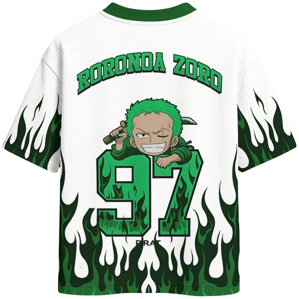 One Piece Luffy Zoro Japanese Anime Football Sports Jersey Kids Cosplay Loose T-Shirt Adult Breathable Quick-Drying Sports Top