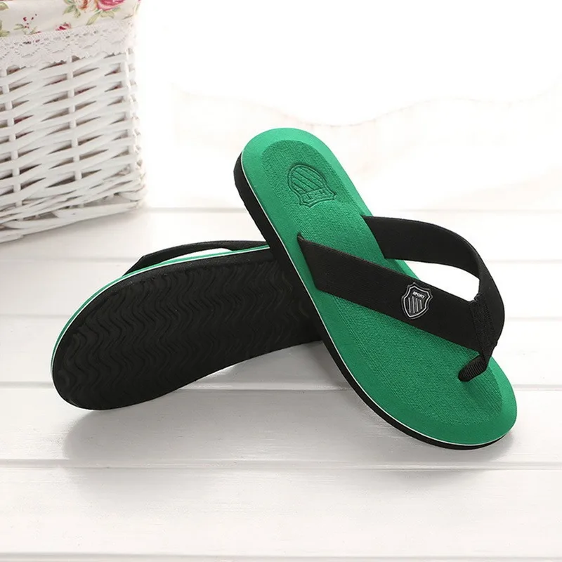 Men's Casual Flip Flops Fashion Beach Shoes Men Summer Non-Slip Flat Slides Mens Slippers Indoor House Shoes Man Male Slipper