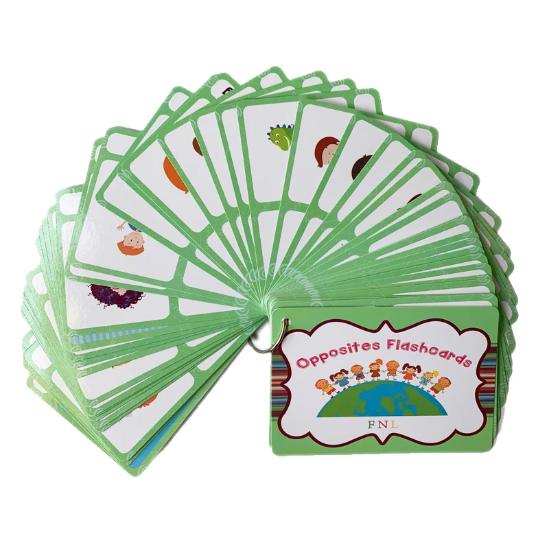 100 Groups Opposites Flashcards English Vocabulary Cards Montessori Learning Educational Toys For Children Memory Game Livres