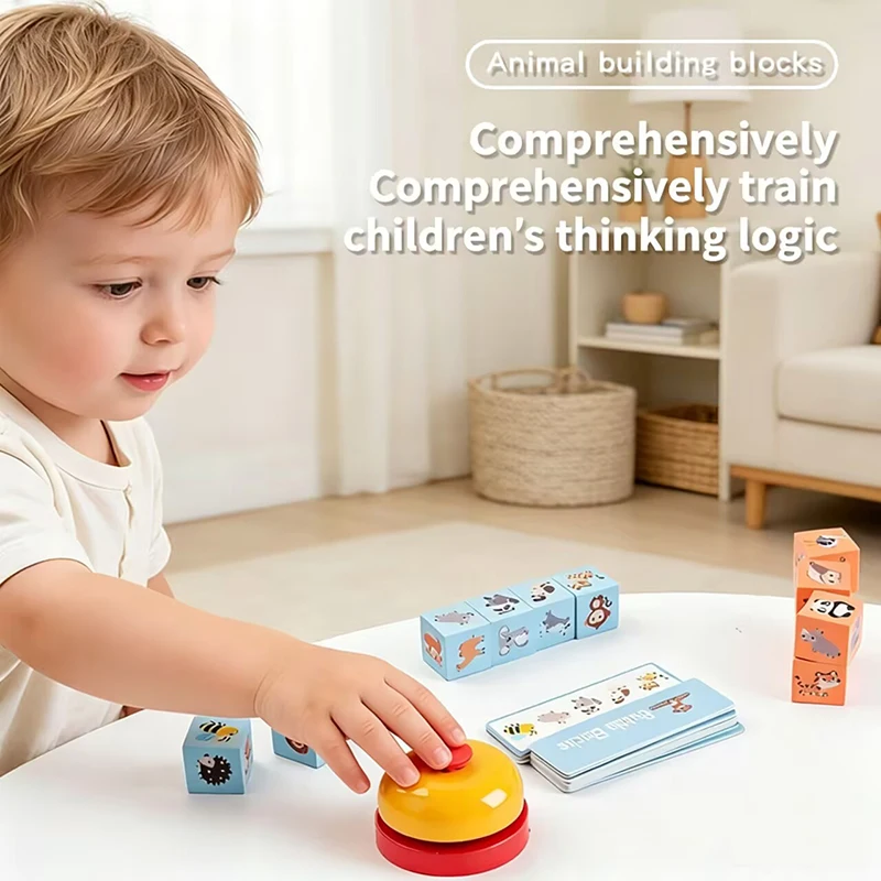 Wooden Animal Matching Spell Word Toy Letter Cognitive Challenge Memory English Word Game Learning Educational Toys For Children