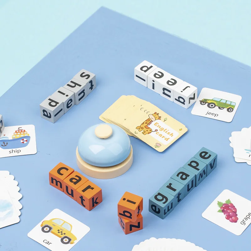 Wooden Animal Matching Spell Word Toy Letter Cognitive Challenge Memory English Word Game Learning Educational Toys For Children