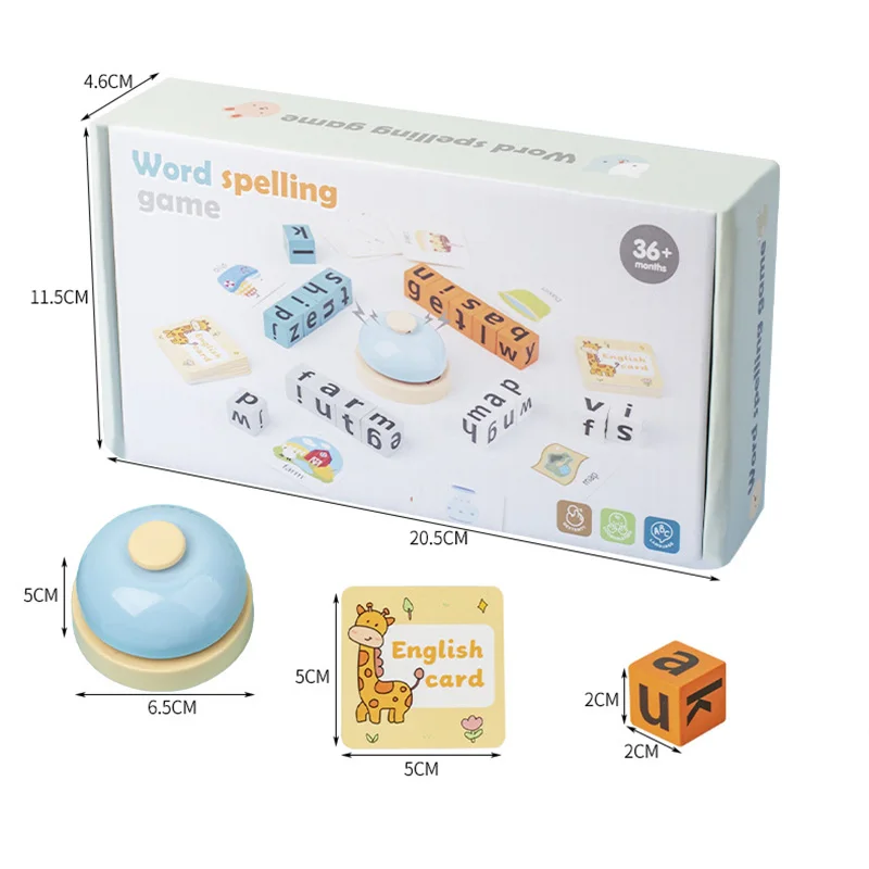 Wooden Animal Matching Spell Word Toy Letter Cognitive Challenge Memory English Word Game Learning Educational Toys For Children