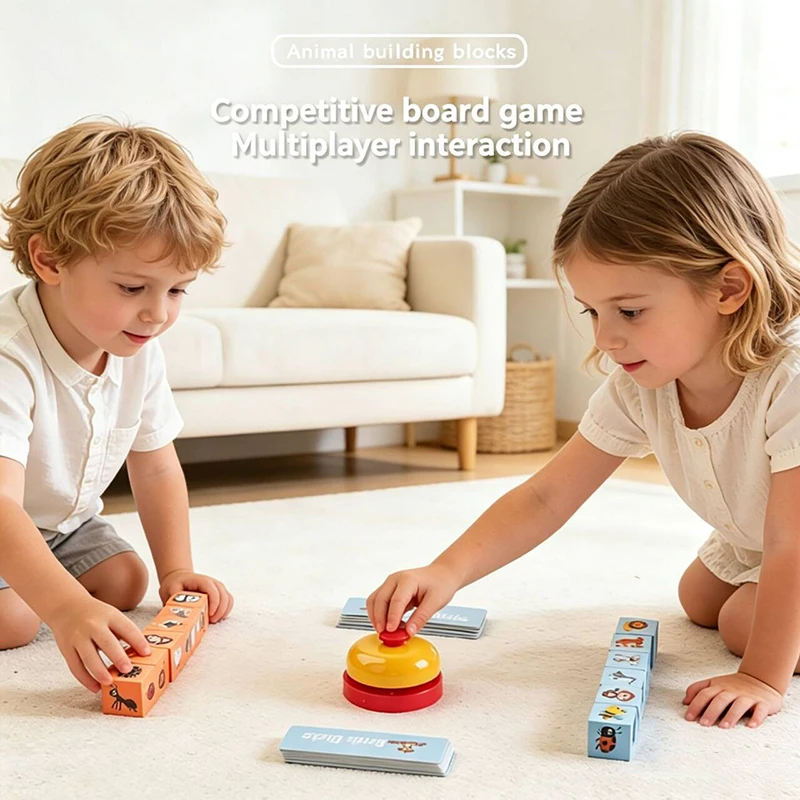 Wooden Animal Matching Spell Word Toy Letter Cognitive Challenge Memory English Word Game Learning Educational Toys For Children