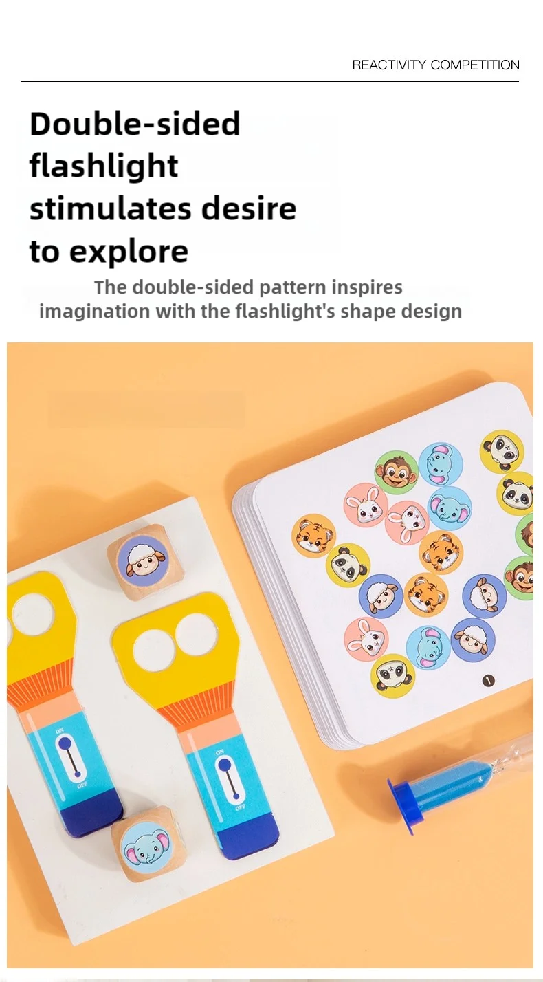 Montessori Toy Animal Board Game for Kids Cognitive Logical Thinking Puzzle Educational Reaction Contest Table Game for Children