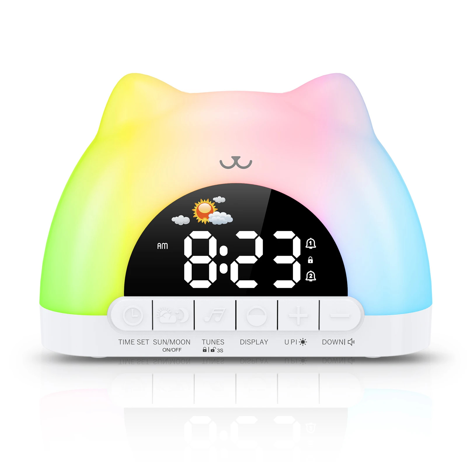 ORIA Kids Alarm Clock Sleep Training Alarm Clock Wake Up Clock with 11 Color Night Light & Child Lock Clocks for Boys Girls Gift