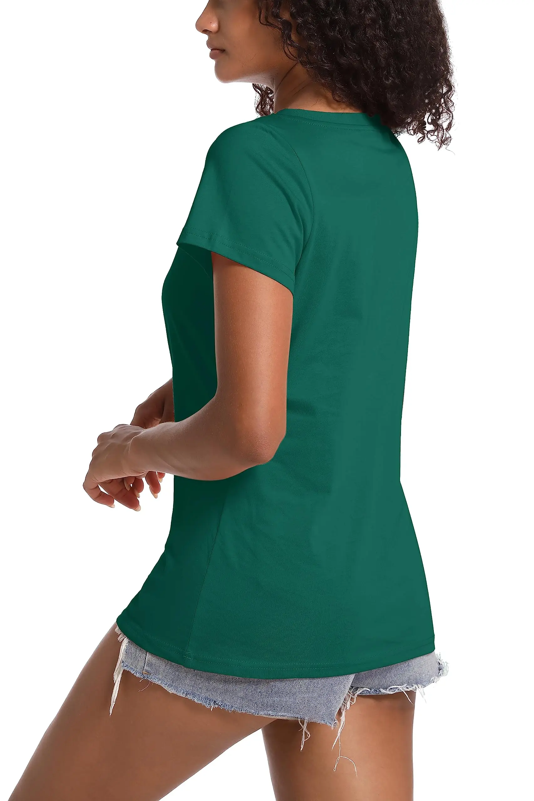 TACVASEN Summer Cotton T-shirts Womens Short Sleeve O-neck Tee Shirts Breathable Moisture Wicking Casual Fashion Basic T Tops