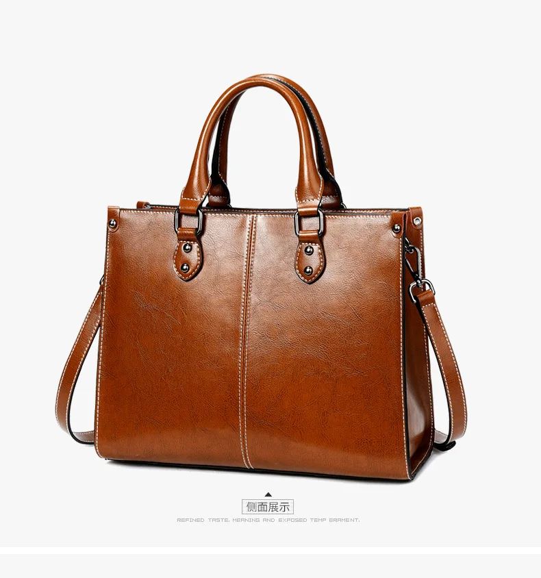 Women Handbag Cross body Shoulder Tote Bag Genuine Leather Shopping Fashion Office Female Real Cowhide Messenger Top Handle Bags