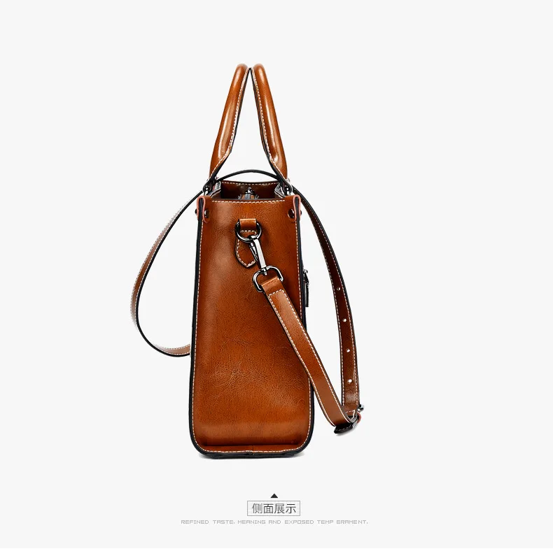 Women Handbag Cross body Shoulder Tote Bag Genuine Leather Shopping Fashion Office Female Real Cowhide Messenger Top Handle Bags