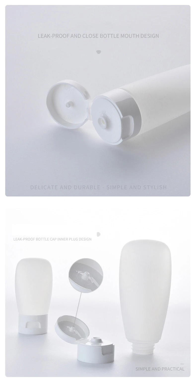 1/4Pcs 60ML 100ML Velvet Travel Refill Bottle Cosmetics Face Wash Shower Gel Tube Flip-Top Lotion Squeeze Hose Bottle
