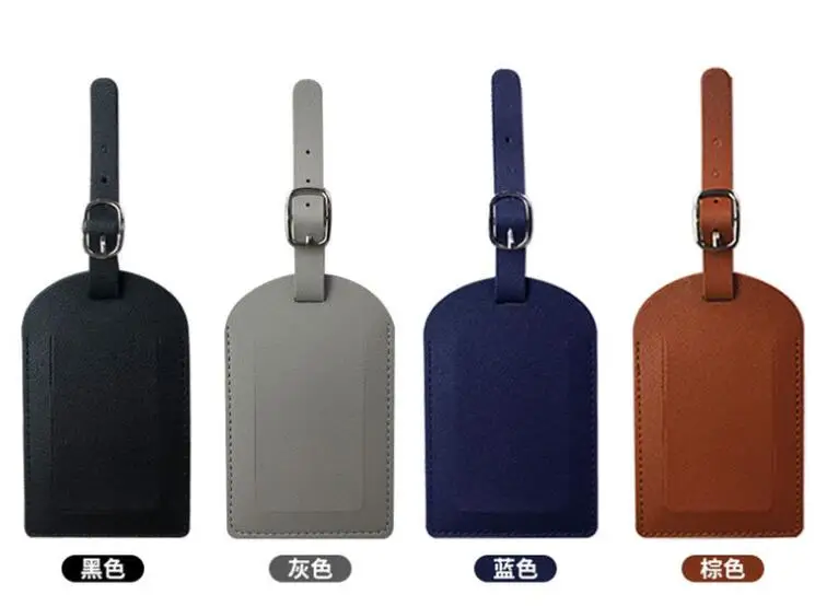 1PC PU Leather Luggage Tag Women Men Flight Holiday Travel Accessories Suitcase Tags Name ID Address Lable Bag Tags for Luggage