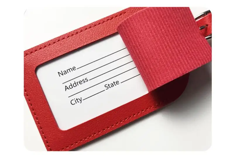 1PC PU Leather Luggage Tag Women Men Flight Holiday Travel Accessories Suitcase Tags Name ID Address Lable Bag Tags for Luggage