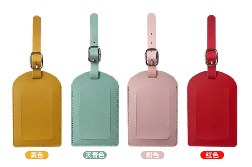 1PC PU Leather Luggage Tag Women Men Flight Holiday Travel Accessories Suitcase Tags Name ID Address Lable Bag Tags for Luggage