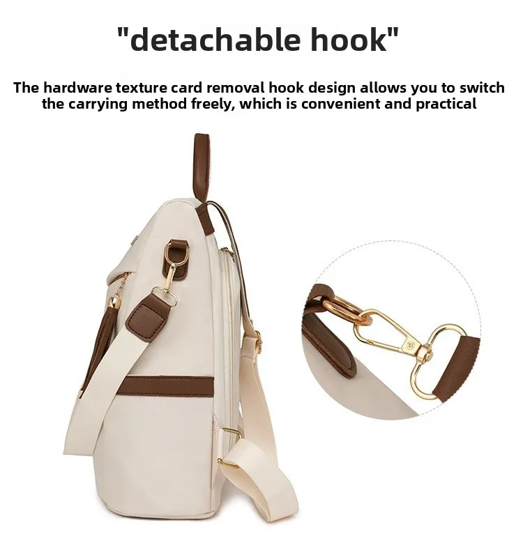 Fashion Women’s Nylon Anti-theft Backpack Tassel Decorative Casual Travel Female Shoulder Bag Large Capacity Student School Pack