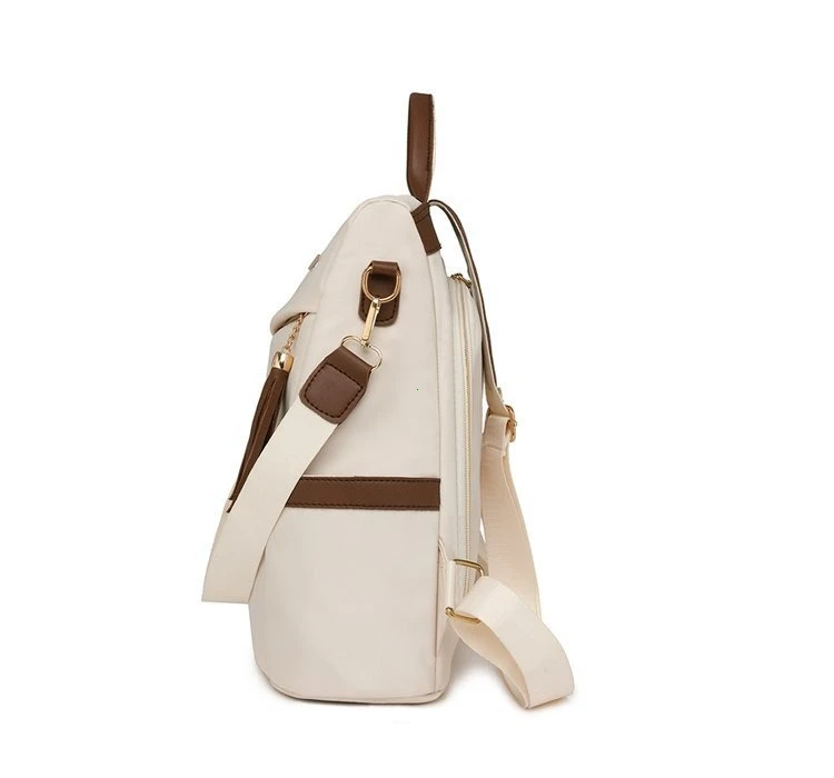 Fashion Women’s Nylon Anti-theft Backpack Tassel Decorative Casual Travel Female Shoulder Bag Large Capacity Student School Pack