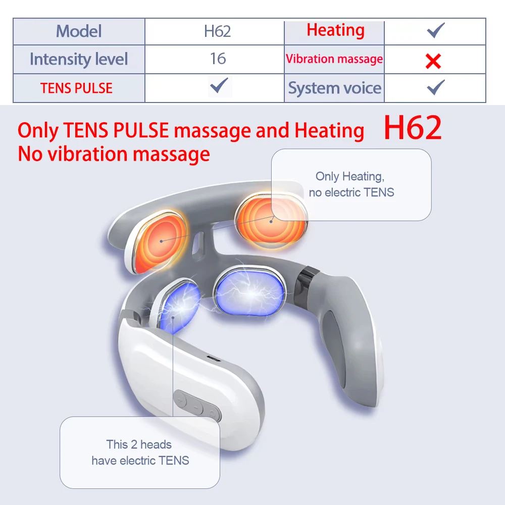 TENS Pulse Neck Massage Household Cervical Spine Massager Wireless Smart Sholder Cervical Massager Heating Muscle Punch Beating