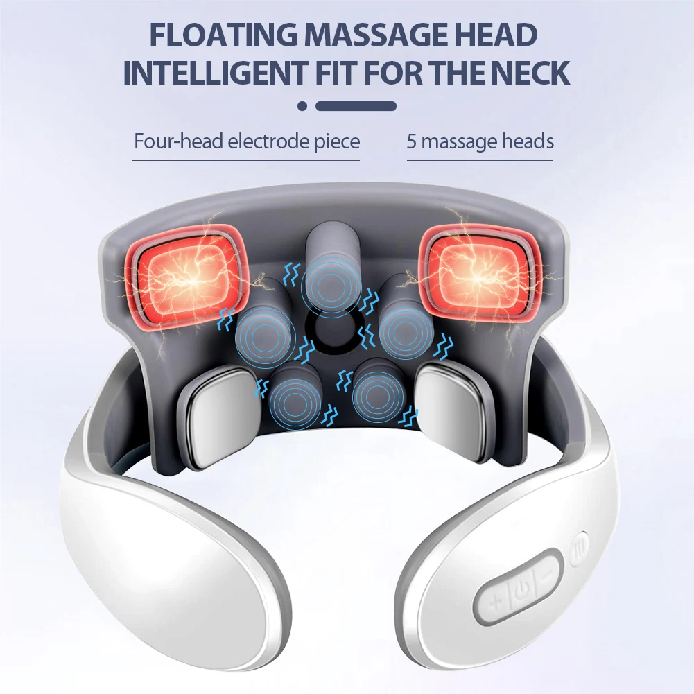 TENS Pulse Neck Massage Household Cervical Spine Massager Wireless Smart Sholder Cervical Massager Heating Muscle Punch Beating