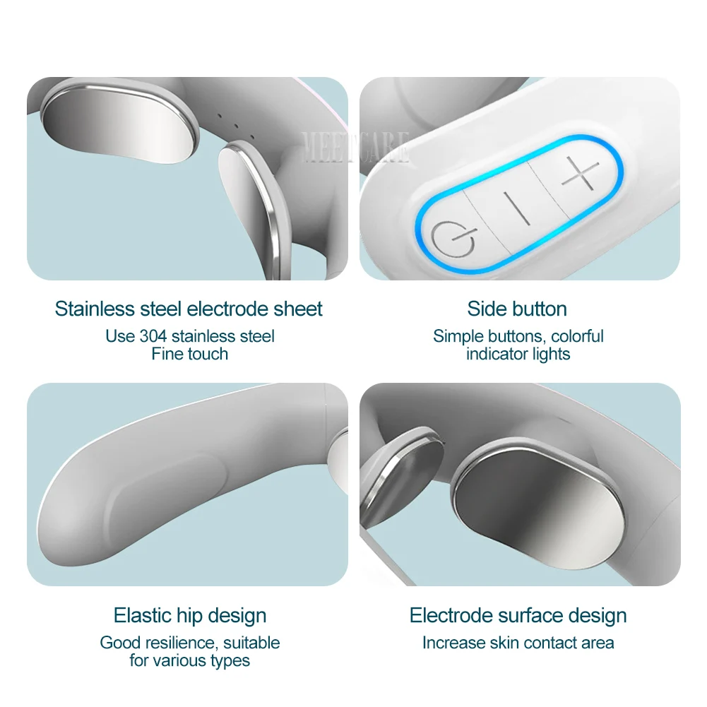 TENS Pulse Neck Massage Household Cervical Spine Massager Wireless Smart Sholder Cervical Massager Heating Muscle Punch Beating