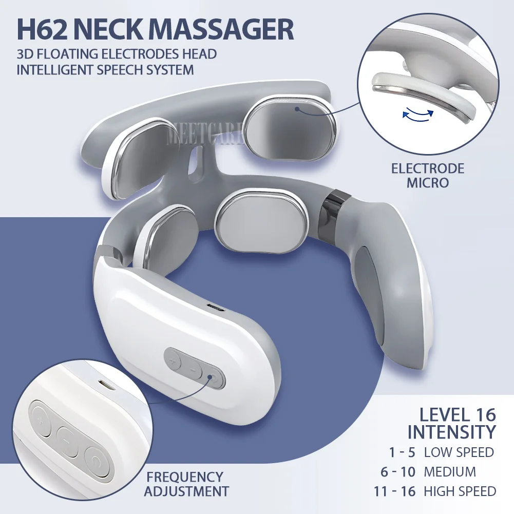 TENS Pulse Neck Massage Household Cervical Spine Massager Wireless Smart Sholder Cervical Massager Heating Muscle Punch Beating