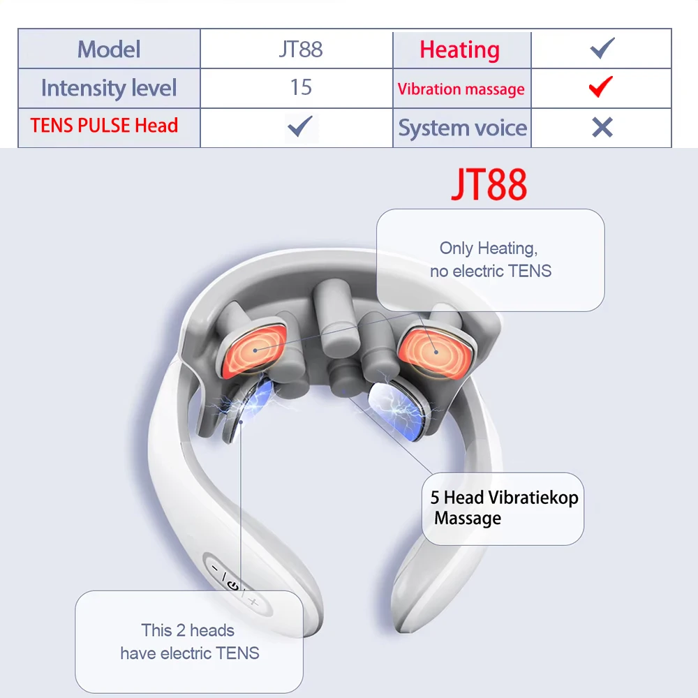 TENS Pulse Neck Massage Household Cervical Spine Massager Wireless Smart Sholder Cervical Massager Heating Muscle Punch Beating