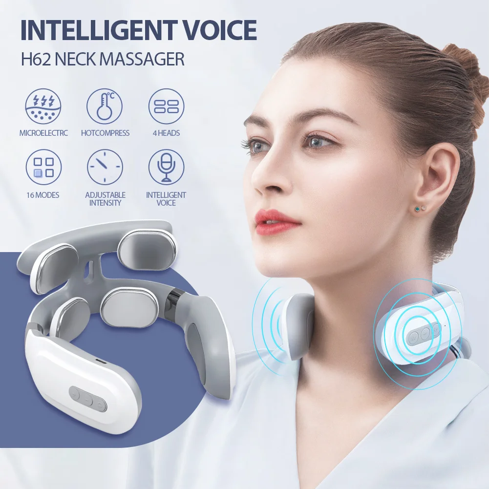 TENS Pulse Neck Massage Household Cervical Spine Massager Wireless Smart Sholder Cervical Massager Heating Muscle Punch Beating