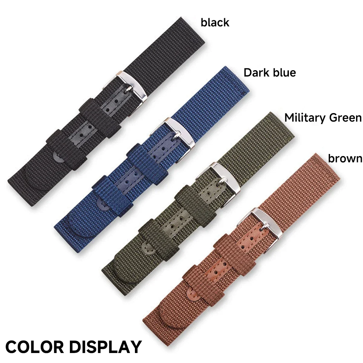 18mm 20mm 22mm 24mm Nylon Canvas Watch Band Woven Soft Belt Universal Bracelet for Men Women Sport Wrist Band